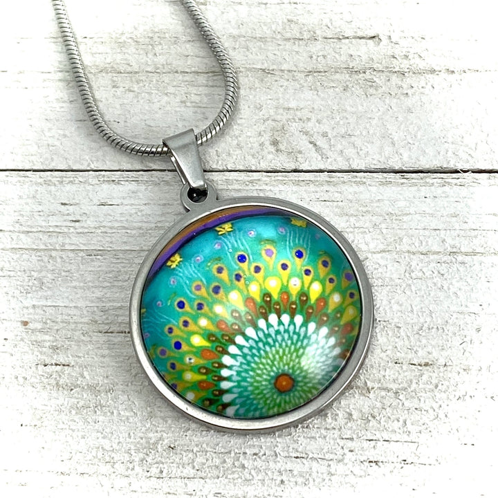 Mindful Mandala Pendant - Teal, E Yelland - Be Inspired UP