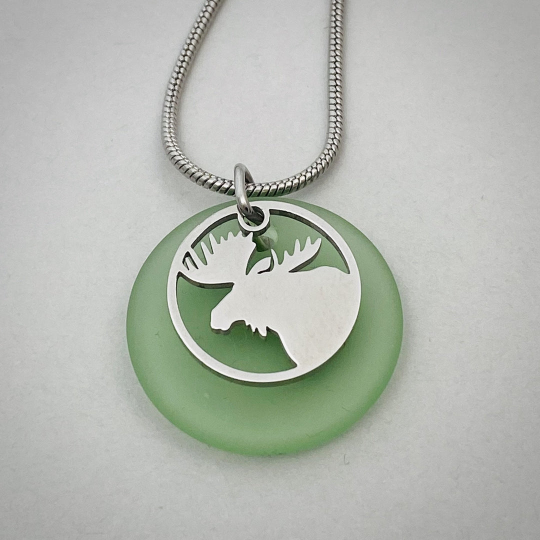 Moose in the Woods Beach Glass Pendant - Be Inspired UP