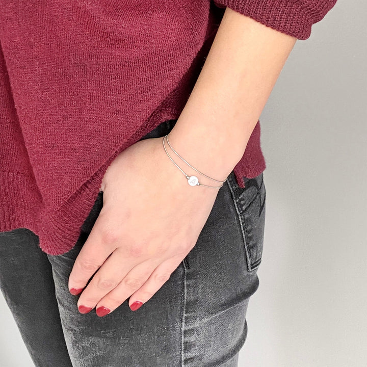 Name Initial chain wrap bracelet Silver - Be Inspired UP