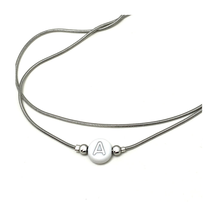 Name Initial chain wrap bracelet Silver - Be Inspired UP