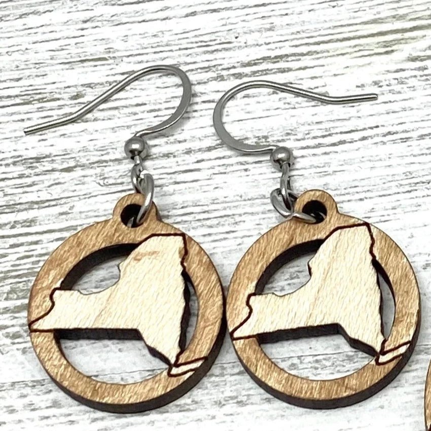 New York Wooden Cutout Earrings - Be Inspired UP