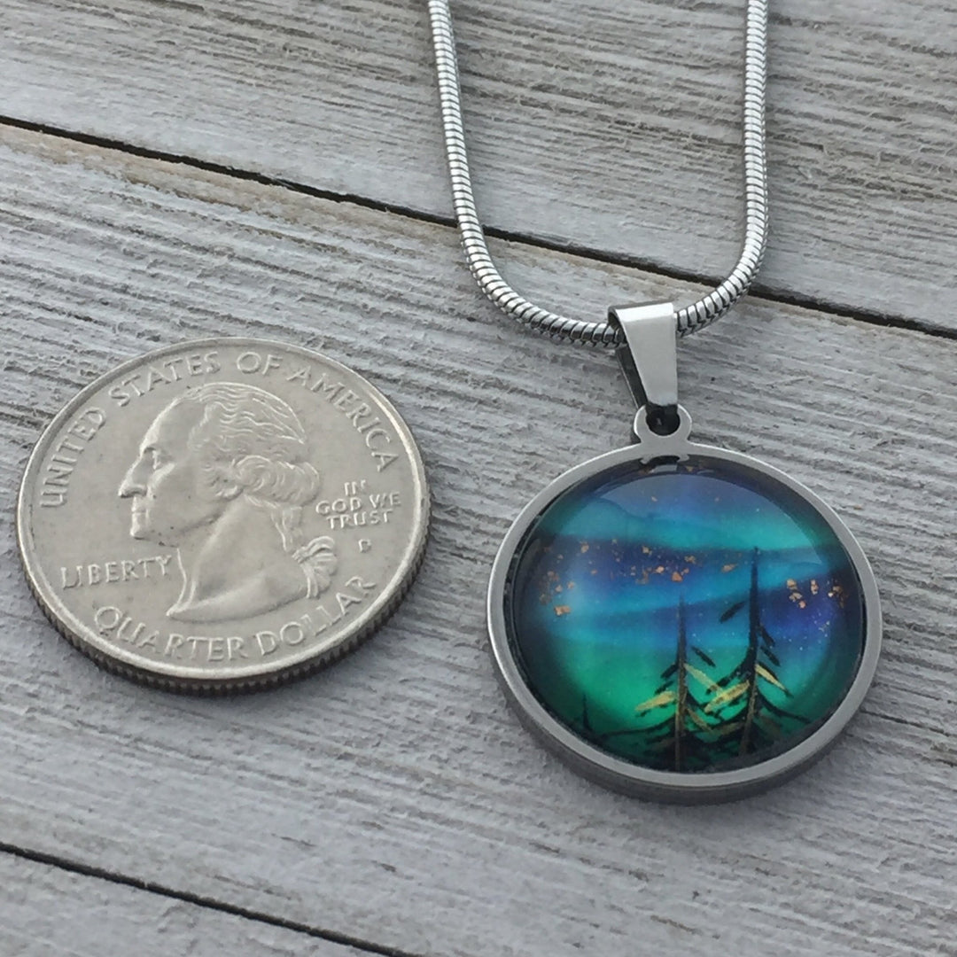 Northern Lights "Tree Tops" Pendant, petite - Be Inspired UP