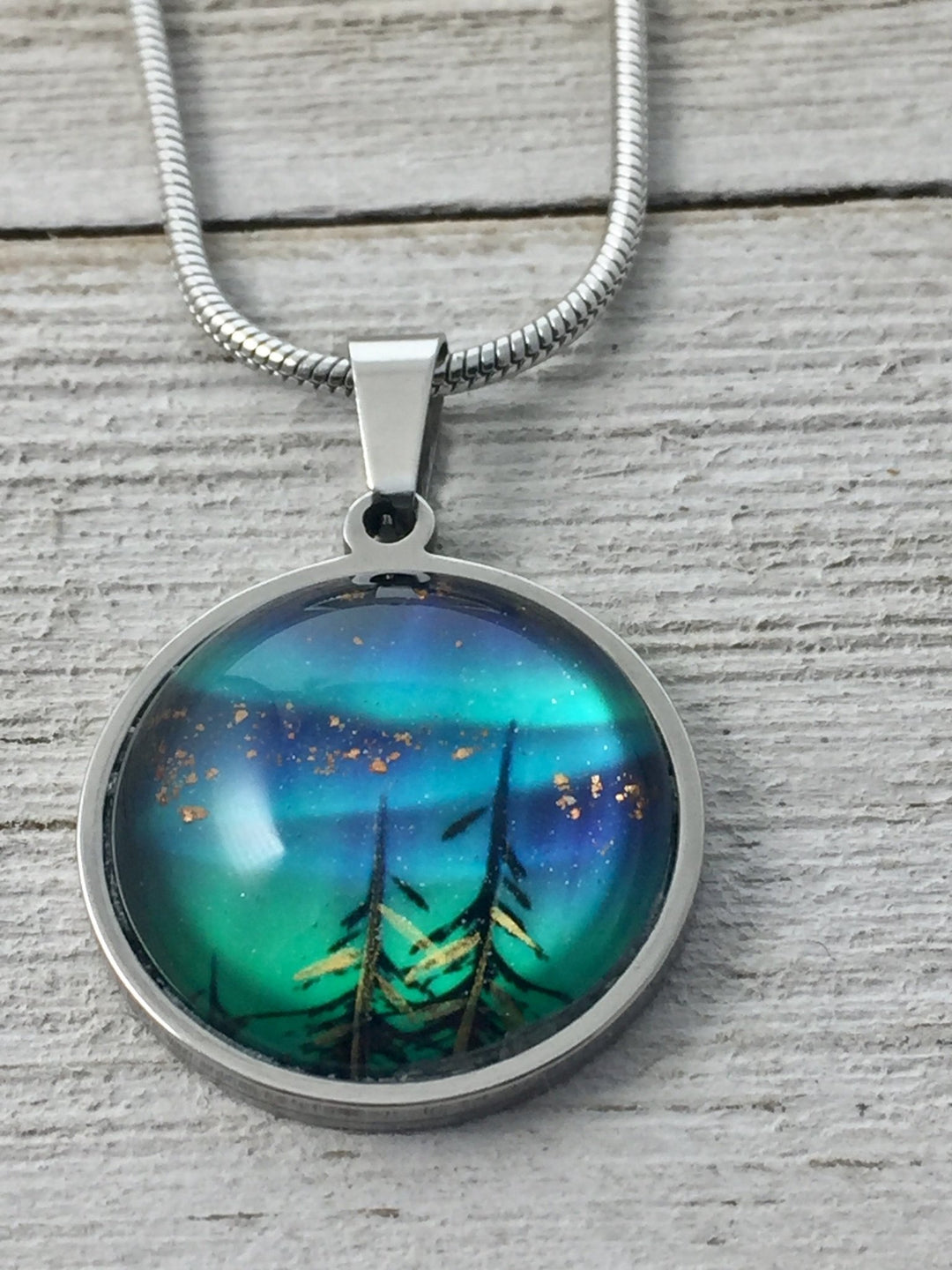 Northern Lights "Tree Tops" Pendant, petite - Be Inspired UP