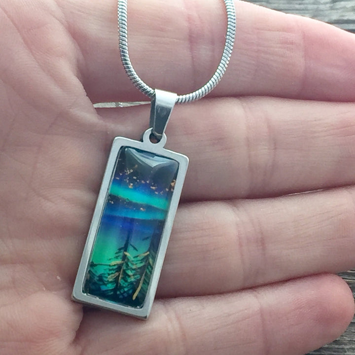 Northern Lights "Tree Tops" Pendant, petite - Be Inspired UP