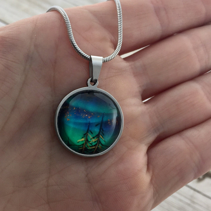 Northern Lights "Tree Tops" Pendant, petite - Be Inspired UP