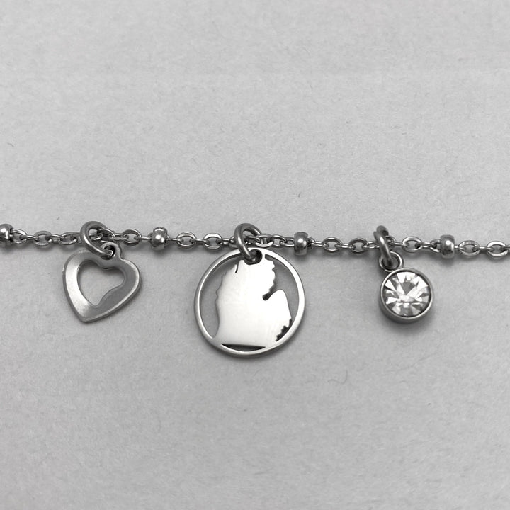 Peace Circle Charm Anklet - Be Inspired UP