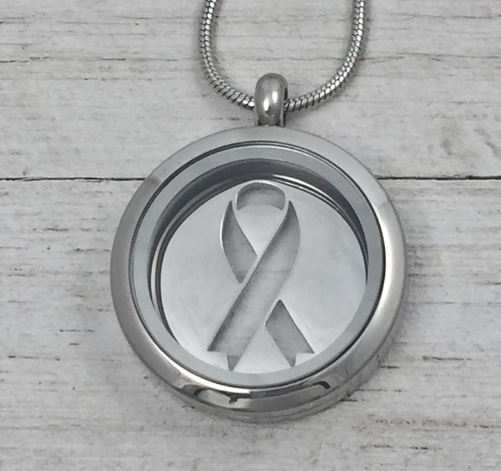 Ribbon of Hope Glass Locket - Be Inspired UP