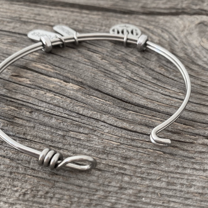 Ribbon of Strength & Hope Charmed Cuff Bracelet - Be Inspired UP
