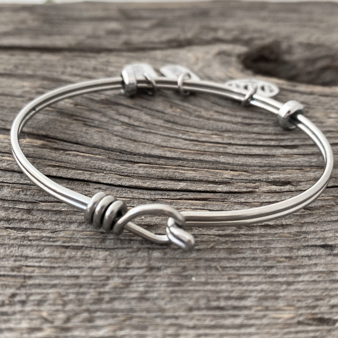 Ribbon of Strength & Hope Charmed Cuff Bracelet - Be Inspired UP