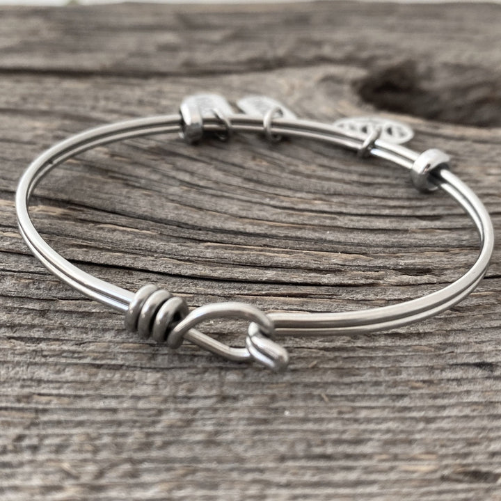 Ribbon of Strength & Hope Charmed Cuff Bracelet - Be Inspired UP