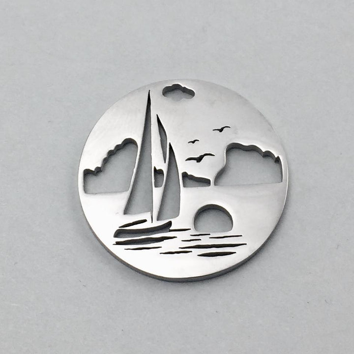 *Sail Boat Glass Locket Insert - Be Inspired UP
