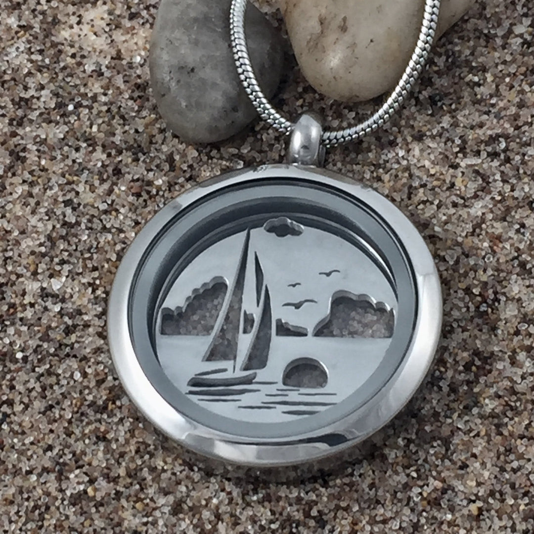 Sailboat Glass Locket - Be Inspired UP