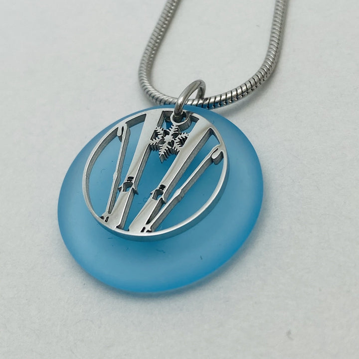 Ski Beach Glass Pendant - Be Inspired UP