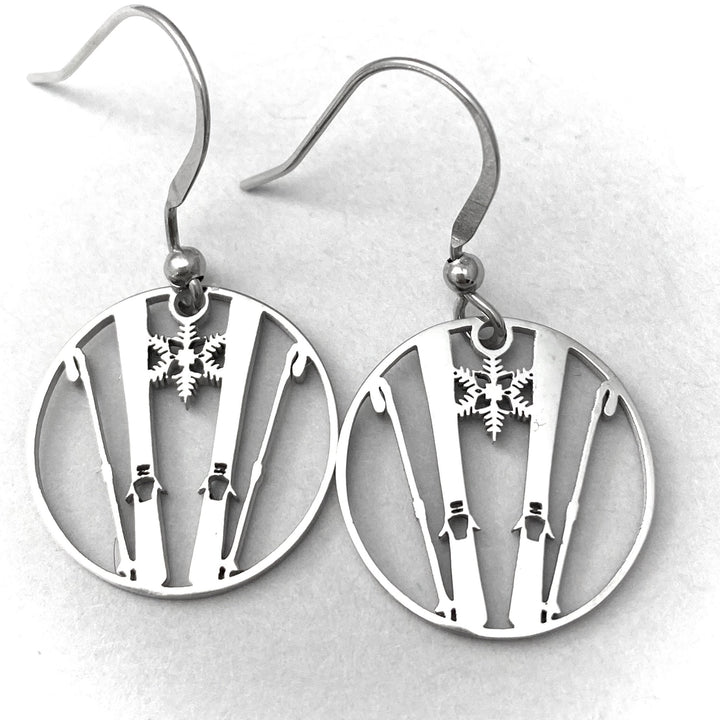 Ski Snowflake earrings - Be Inspired UP