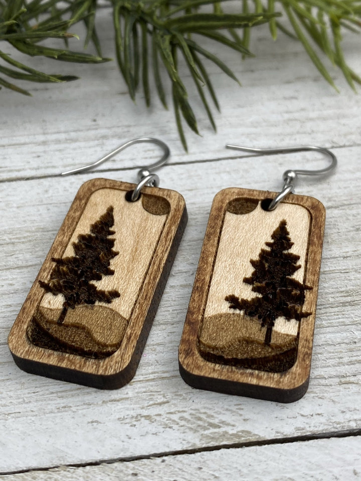 Tree Wilderness engraved earrings - Be Inspired UP