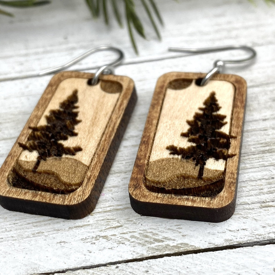 Tree Wilderness engraved earrings - Be Inspired UP