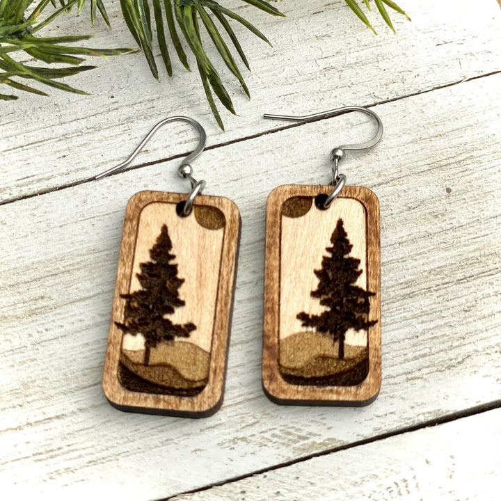 Tree Wilderness engraved earrings - Be Inspired UP