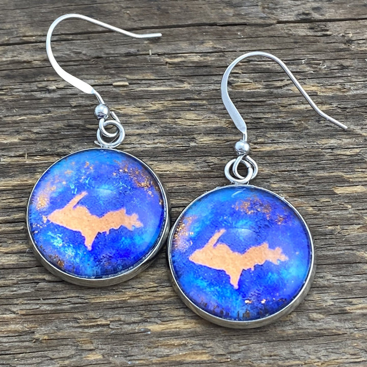 UP Copper Country Blue Earrings - Be Inspired UP