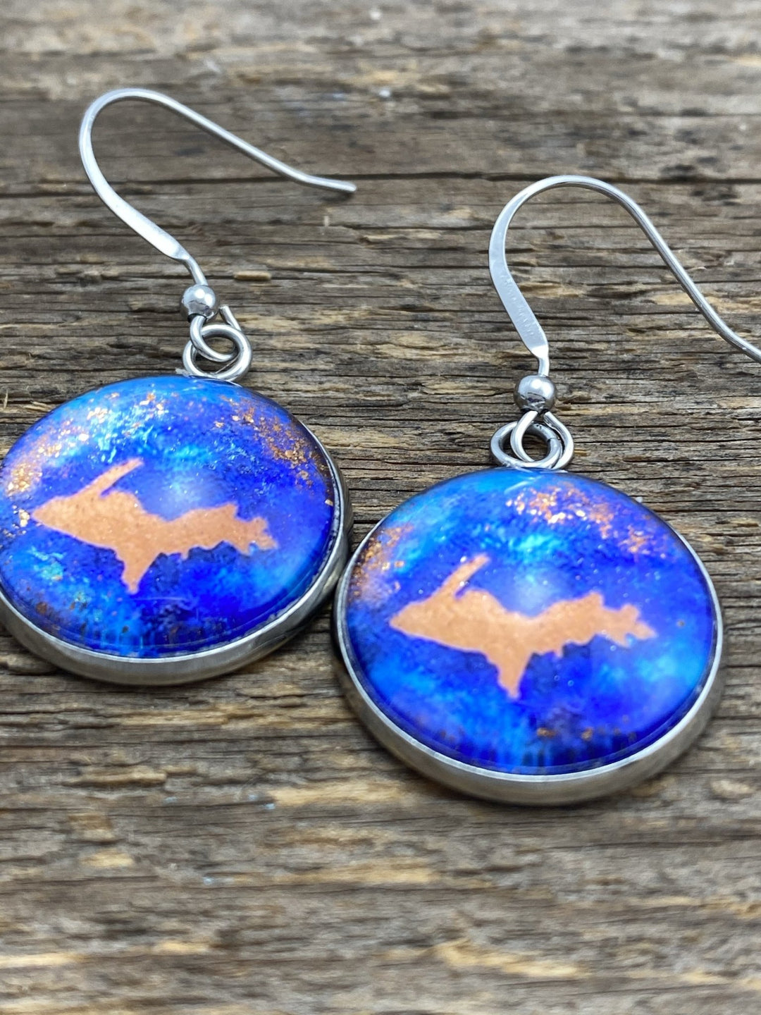 UP Copper Country Blue Earrings - Be Inspired UP