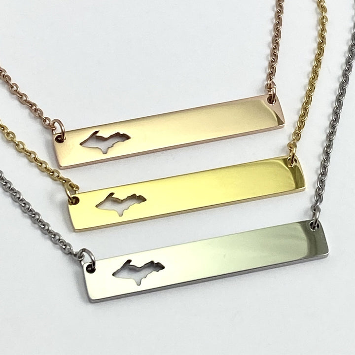 UP Cutout Bar Pendant Rose Gold or Gold - Be Inspired UP