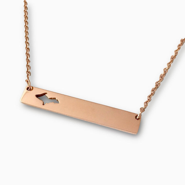 UP Cutout Bar Pendant Rose Gold or Gold - Be Inspired UP