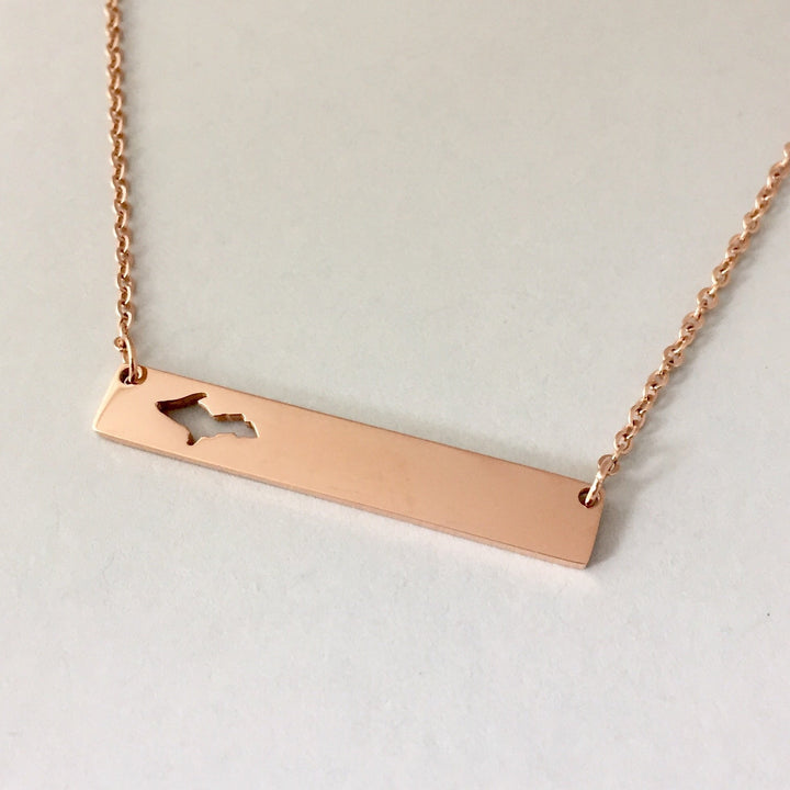 UP Cutout Bar Pendant Rose Gold or Gold - Be Inspired UP