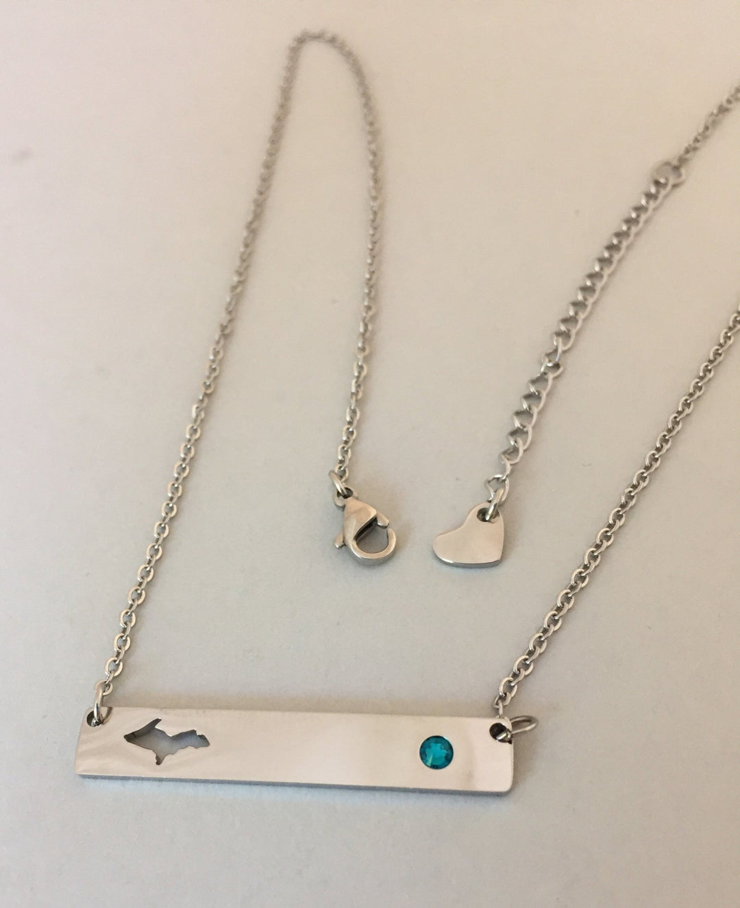 UP Cutout Bar Pendant, w Birthstone, Horizontal - Be Inspired UP