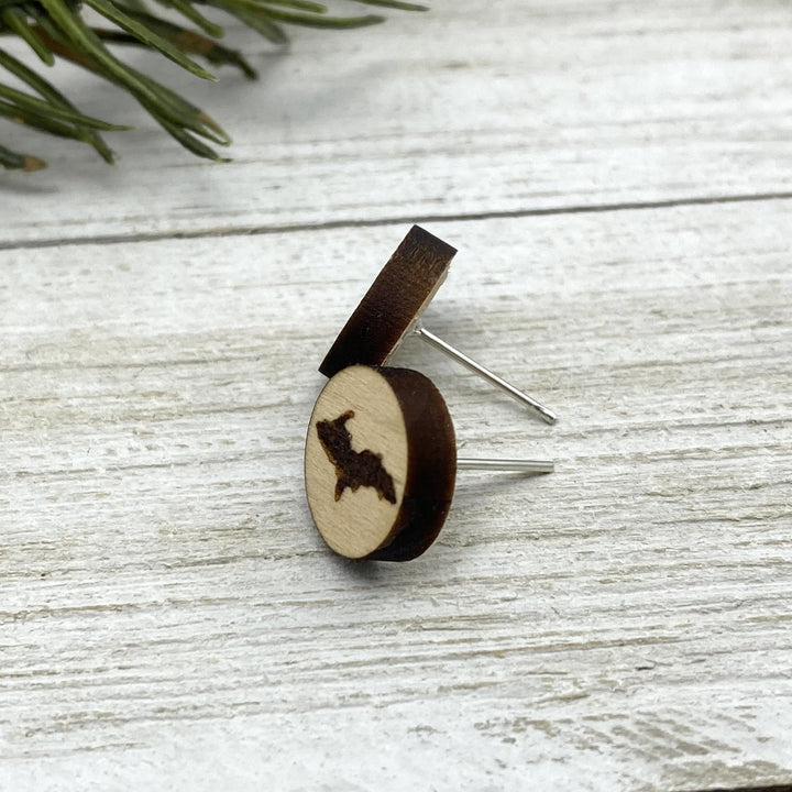 UP engraved Wood Post Earrings - Be Inspired UP