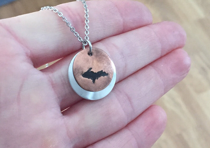 UP Hand Stamped Copper Pendant - Be Inspired UP