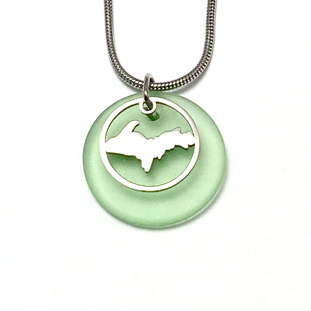 UP Outline Beach Glass Pendant - Be Inspired UP