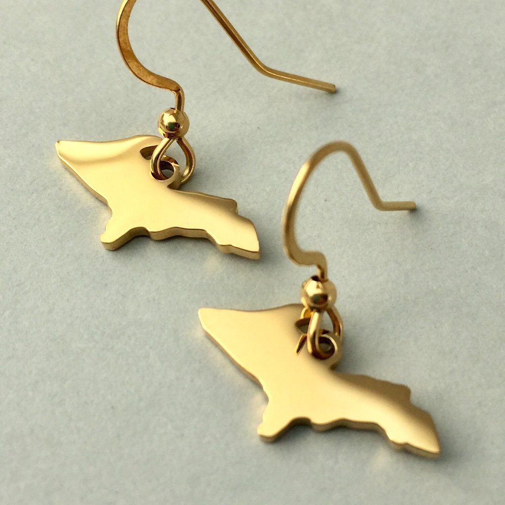UP Outline Earrings, Gold - Be Inspired UP