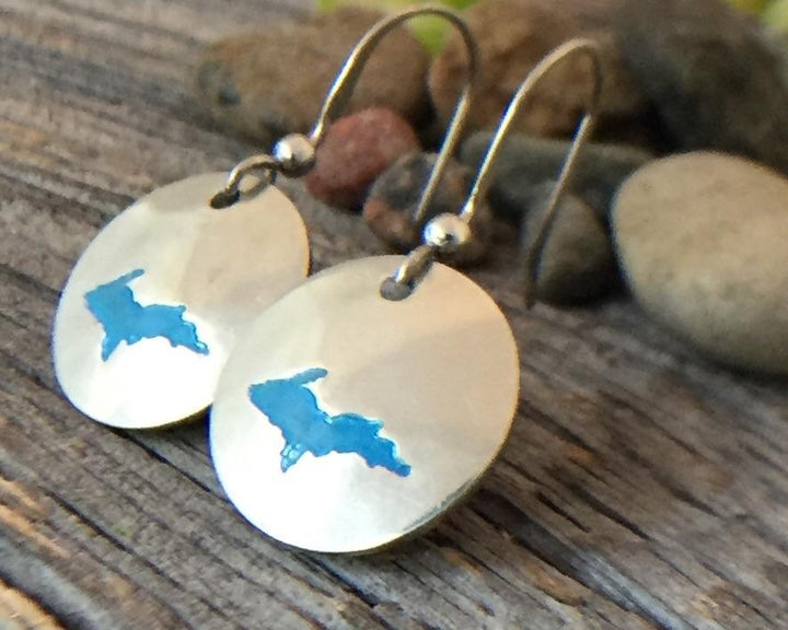 UP Pewter Blue Earrings - Be Inspired UP