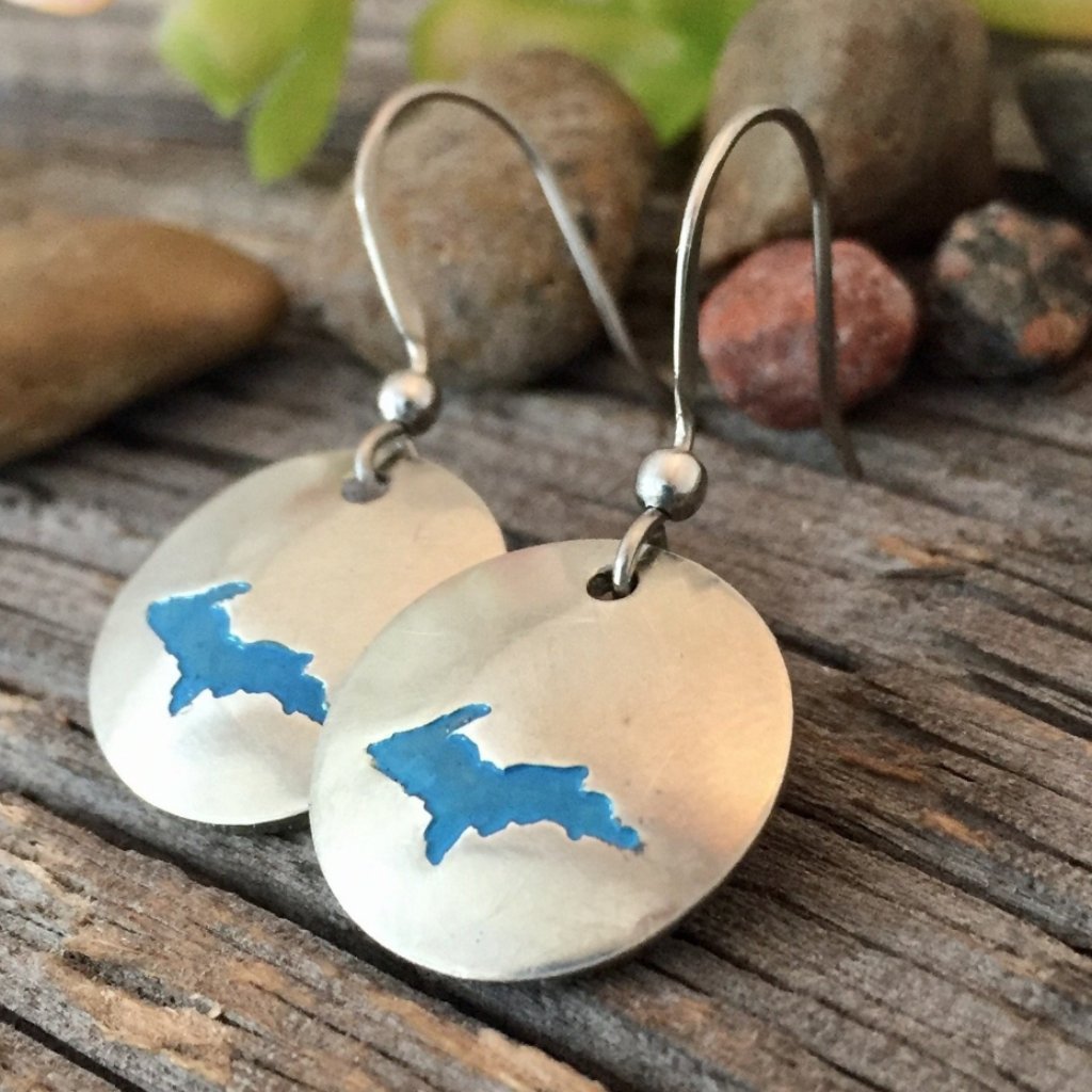 UP Pewter Blue Earrings - Be Inspired UP