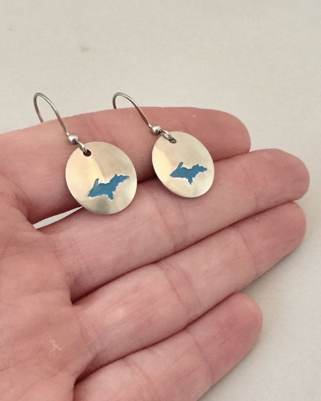 UP Pewter Blue Earrings - Be Inspired UP