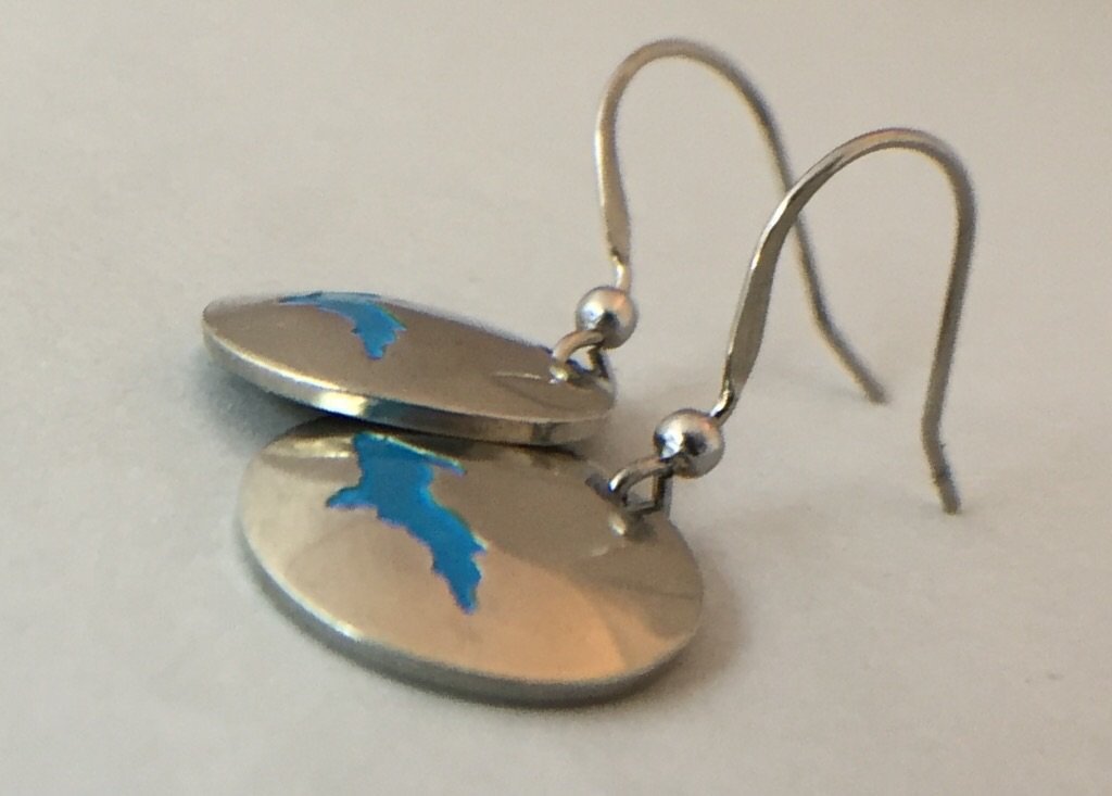 UP Pewter Blue Earrings - Be Inspired UP