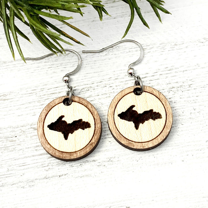 UP Wooden Engraved Earrings - Be Inspired UP