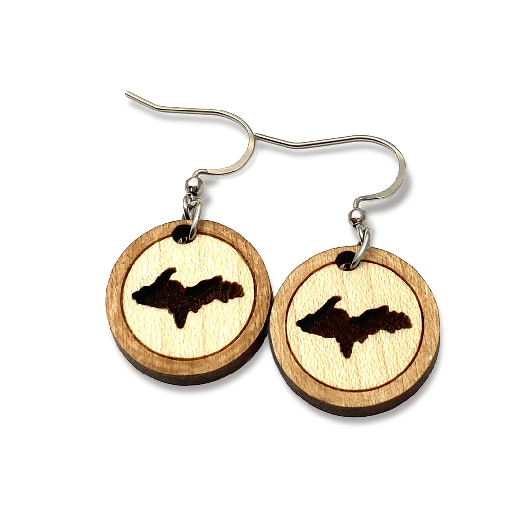 UP Wooden Engraved Earrings - Be Inspired UP