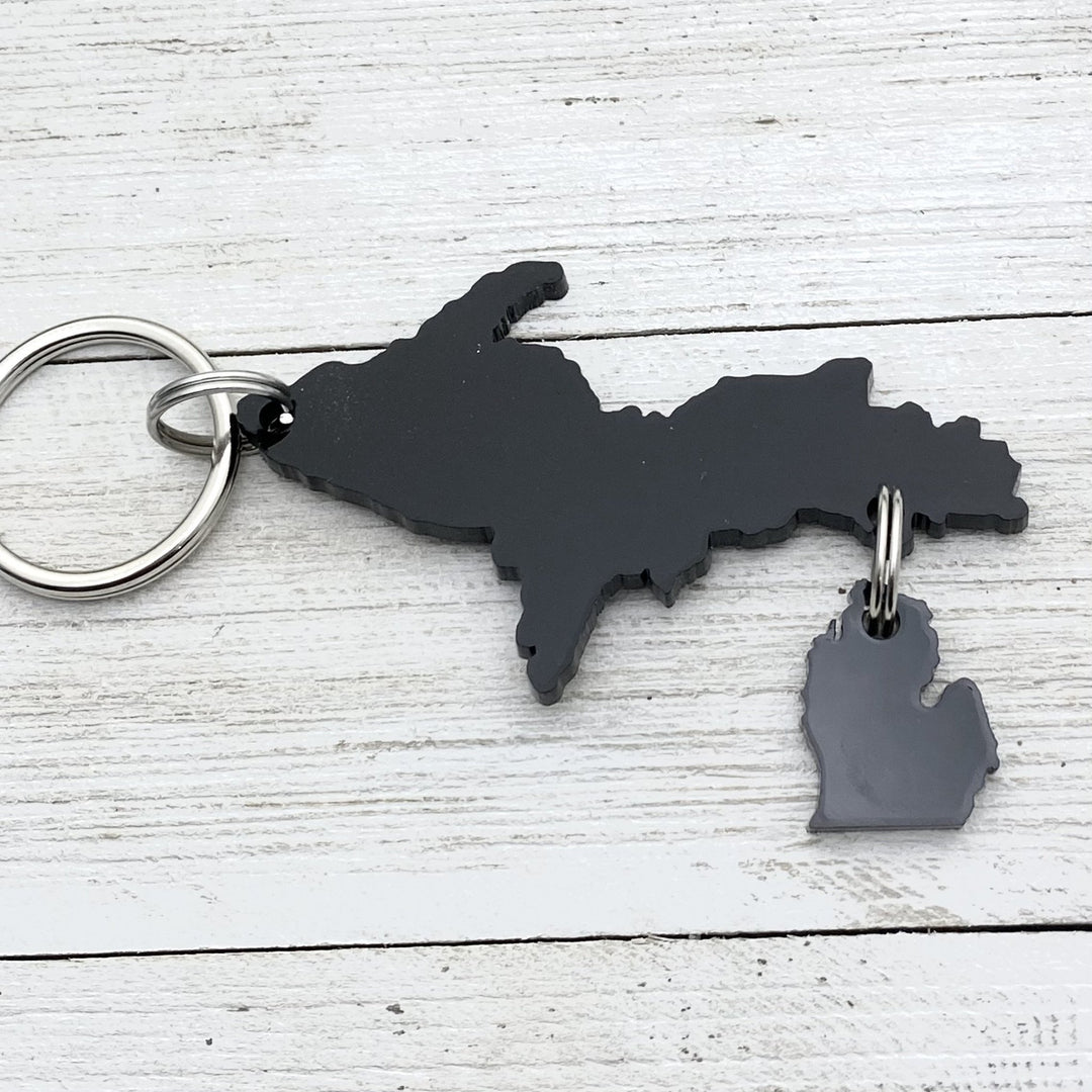 Upper Peninsula with LP charm Keychain, UP Keychain - Be Inspired UP