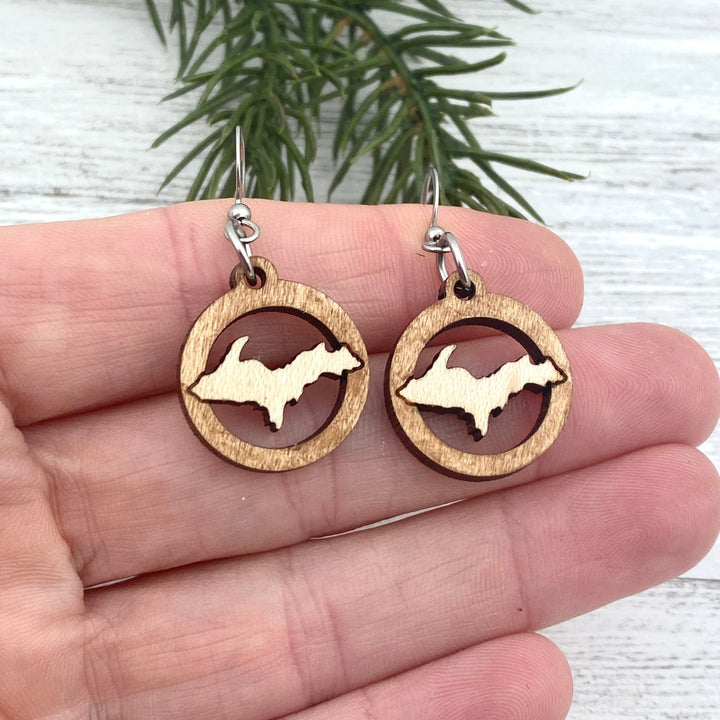 Upper Peninsula Wooden Cutout Earrings - Be Inspired UP