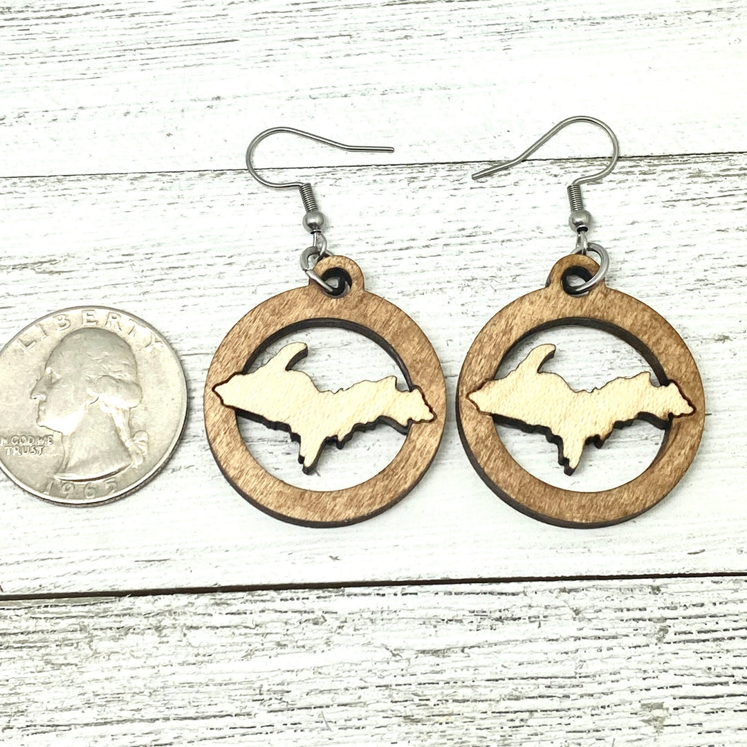 Upper Peninsula Wooden Cutout Earrings - Be Inspired UP