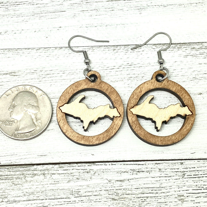 Upper Peninsula Wooden Cutout Earrings - Be Inspired UP