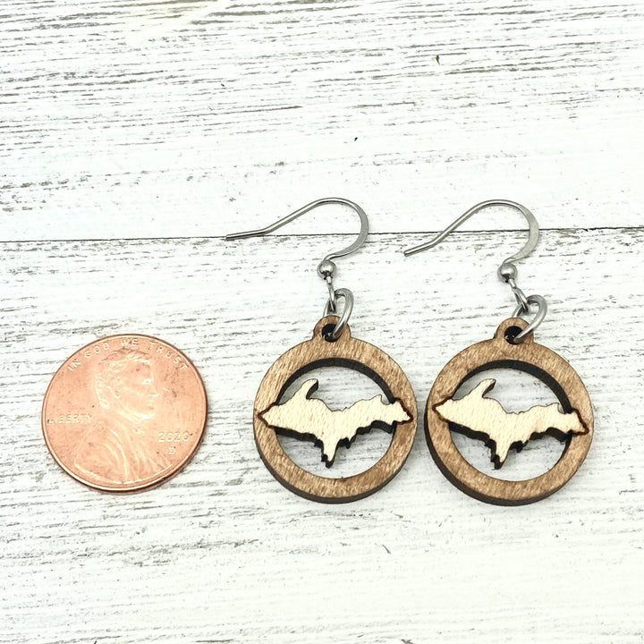 Upper Peninsula Wooden Cutout Earrings - Be Inspired UP