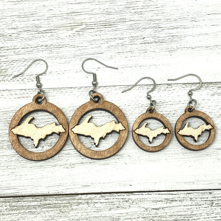 Upper Peninsula Wooden Cutout Earrings - Be Inspired UP