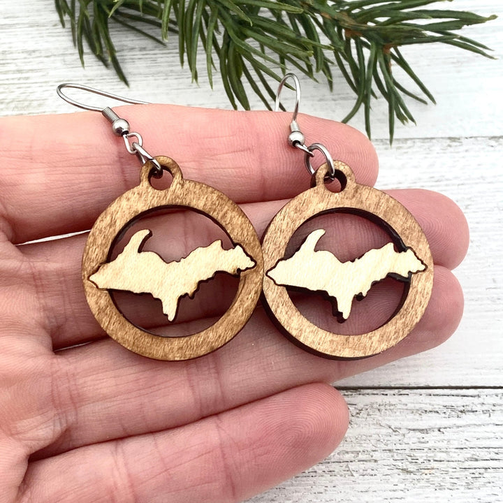 Upper Peninsula Wooden Cutout Earrings - Be Inspired UP