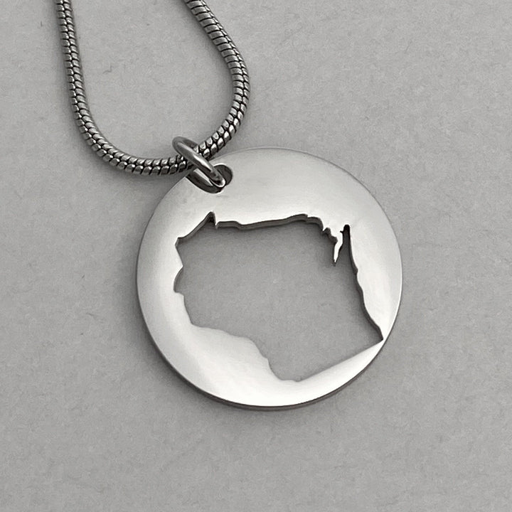 Wisconsin Circle Pendant, large or Mini - Be Inspired UP