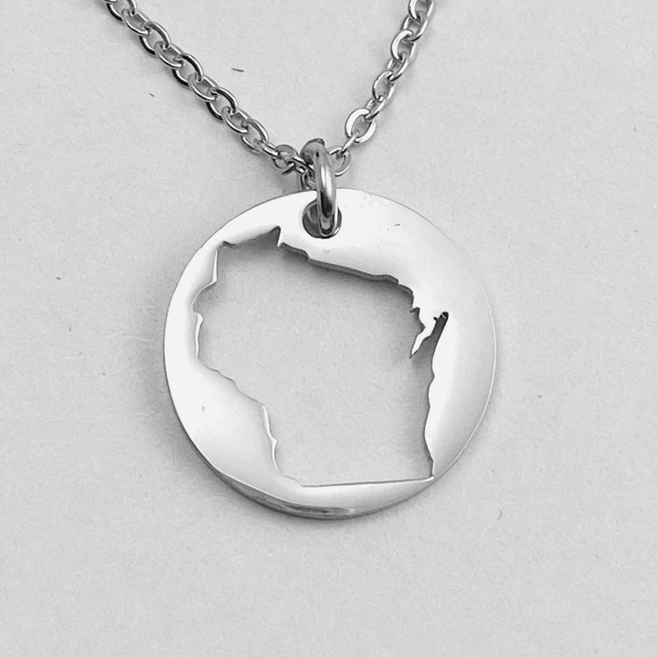 *Wisconsin Circle Pendant, large, petite or Mini - Be Inspired UP