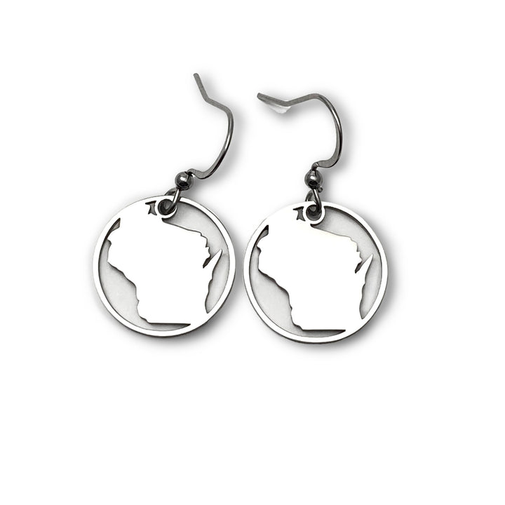 Wisconsin Earrings circle outline - Be Inspired UP